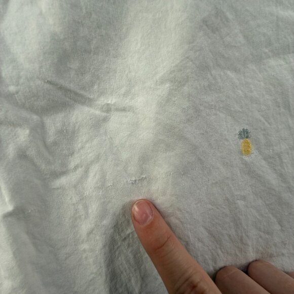 Massimo Dutti Pineapple Print White Button Up Shirt Medium Tessuto Italiano - Picture 10 of 16